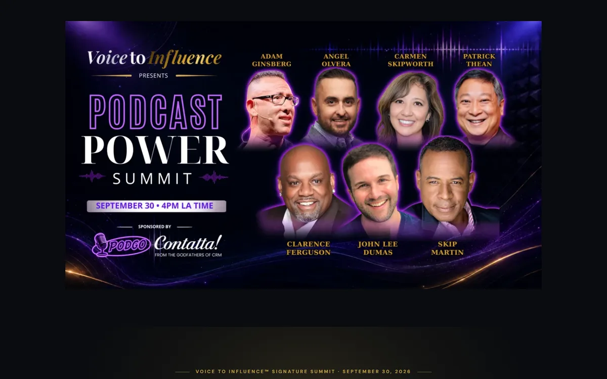 Podcast Power Summit event page